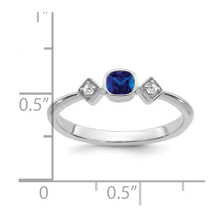 Rings Goldia 14k White Gold Sapphire and Real Diamond Ring