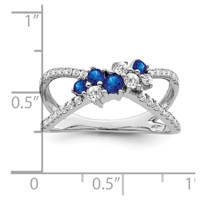 Rings Goldia 14k White Gold Sapphire and Real Diamond Ring