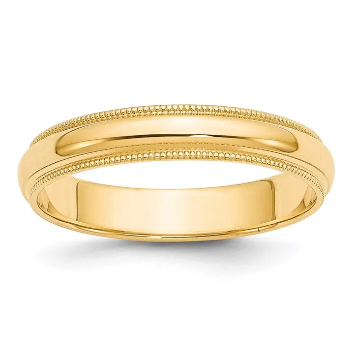 Rings Goldia Solid 10K Yellow Gold 4mm Milgrain HalfRound Wedding MensWomens Wedding Band Ring Size 7 Rings Goldia Solid 10K Yellow Gold 4mm Milgrain HalfRound Wedding MensWomens Wedding Band Ring Size 7