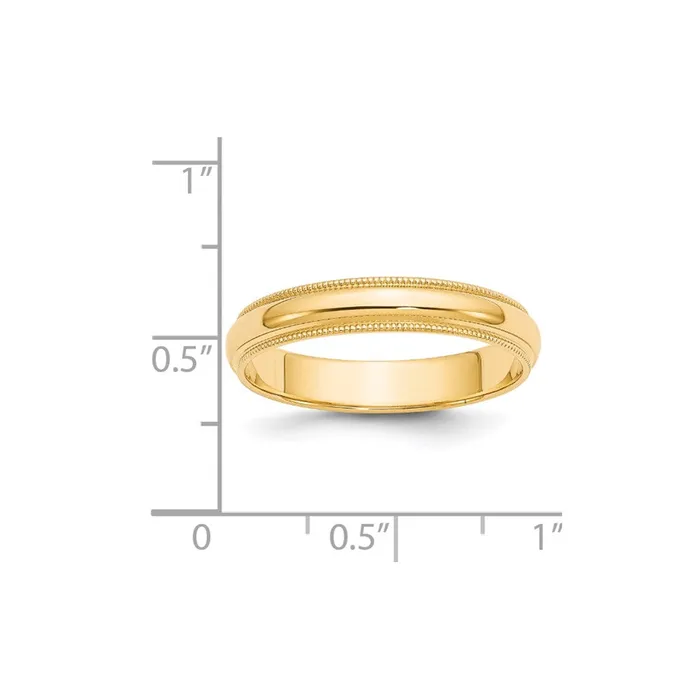 Rings Goldia Solid 10K Yellow Gold 4mm Milgrain HalfRound Wedding MensWomens Wedding Band Ring Size 7 Rings Goldia Solid 10K Yellow Gold 4mm Milgrain HalfRound Wedding MensWomens Wedding Band Ring Size 7