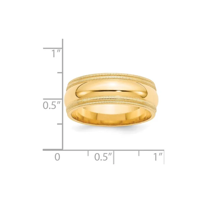 Rings Goldia Solid 10K Yellow Gold 8mm Double Milgrain Comfort Fit MensWomens Wedding Band Ring Size 115 Rings Goldia Solid 10K Yellow Gold 8mm Double Milgrain Comfort Fit MensWomens Wedding Band Ring Size 115