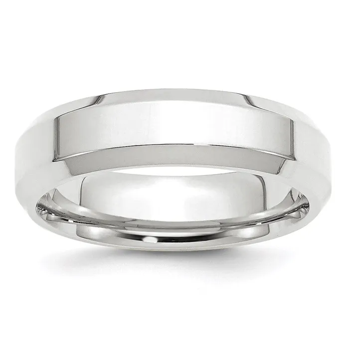 Rings Goldia Solid 14K White Gold 6mm Bevel Edge Comfort Fit MensWomens Wedding Band Ring Size 65 Rings Goldia Solid 14K White Gold 6mm Bevel Edge Comfort Fit MensWomens Wedding Band Ring Size 65