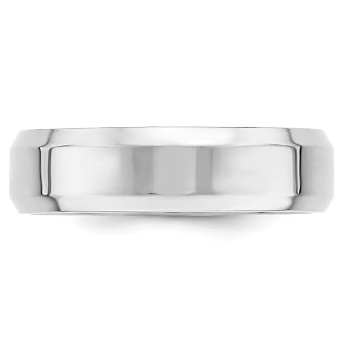 Rings Goldia Solid 14K White Gold 6mm Bevel Edge Comfort Fit MensWomens Wedding Band Ring Size 65 Rings Goldia Solid 14K White Gold 6mm Bevel Edge Comfort Fit MensWomens Wedding Band Ring Size 65