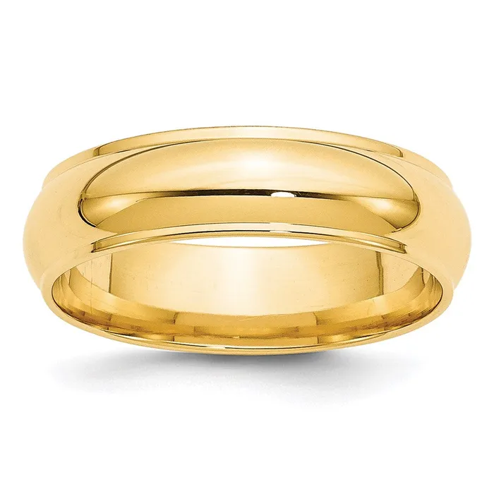 Rings Goldia Solid 18K Yellow Gold 6mm Half Round with Edge MensWomens Wedding Band Ring Size 125 Rings Goldia Solid 18K Yellow Gold 6mm Half Round with Edge MensWomens Wedding Band Ring Size 125