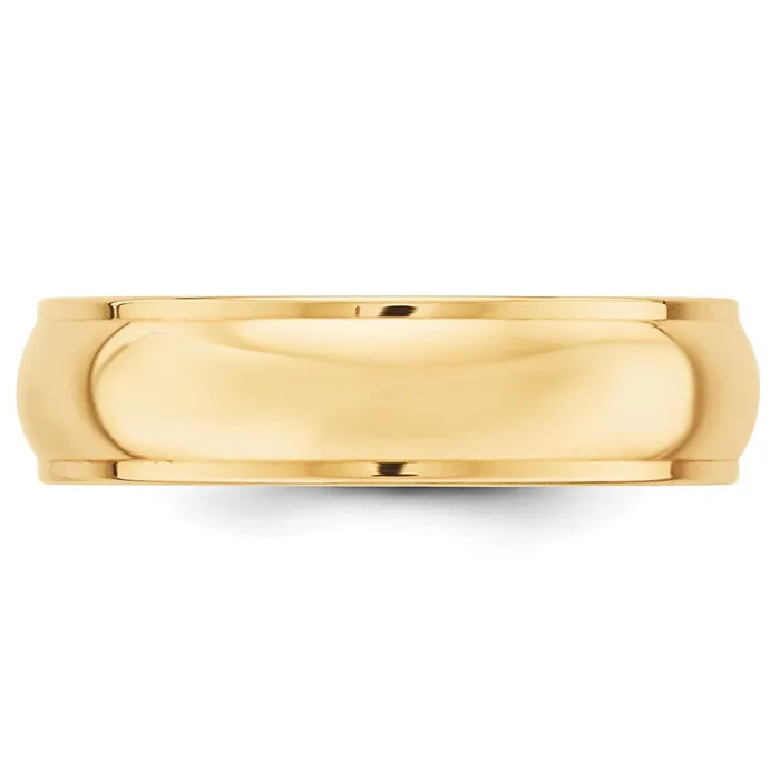 Rings Goldia Solid 18K Yellow Gold 6mm Half Round with Edge MensWomens Wedding Band Ring Size 125 Rings Goldia Solid 18K Yellow Gold 6mm Half Round with Edge MensWomens Wedding Band Ring Size 125