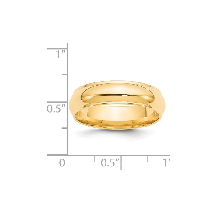 Rings Goldia Solid 18K Yellow Gold 6mm Half Round with Edge MensWomens Wedding Band Ring Size 125 Rings Goldia Solid 18K Yellow Gold 6mm Half Round with Edge MensWomens Wedding Band Ring Size 125