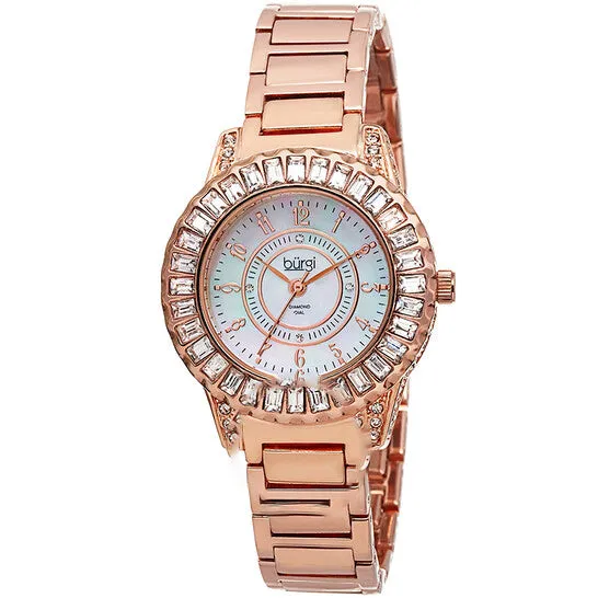 Rings Original Burgi Mother of Pearl Dial Diamond Rose Goldtone Brass Ladies Watch BUR095RG JMS always Rings Original Burgi Mother of Pearl Dial Diamond Rose Goldtone Brass Ladies Watch BUR095RG JMS always