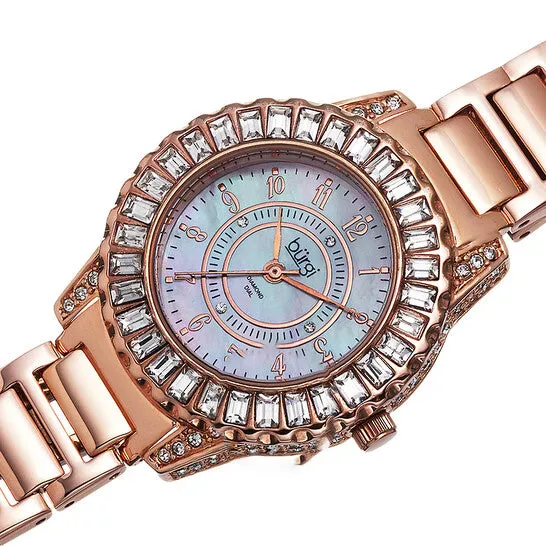 Rings Original Burgi Mother of Pearl Dial Diamond Rose Goldtone Brass Ladies Watch BUR095RG JMS always Rings Original Burgi Mother of Pearl Dial Diamond Rose Goldtone Brass Ladies Watch BUR095RG JMS always
