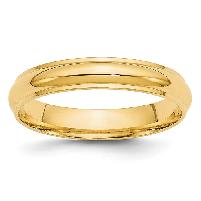 Rings Solid 18K Yellow Gold 4mm Half Round with Edge MensWomens Wedding Band Ring Size 10 Goldia Rings Solid 18K Yellow Gold 4mm Half Round with Edge MensWomens Wedding Band Ring Size 10 Goldia