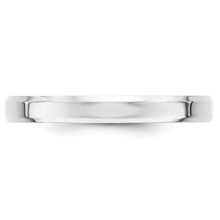 Solid 18K White Gold 3mm Bevel Edge Comfort Fit MensWomens Wedding Band Ring Size 95 Goldia Rings Solid 18K White Gold 3mm Bevel Edge Comfort Fit MensWomens Wedding Band Ring Size 95 Goldia Rings