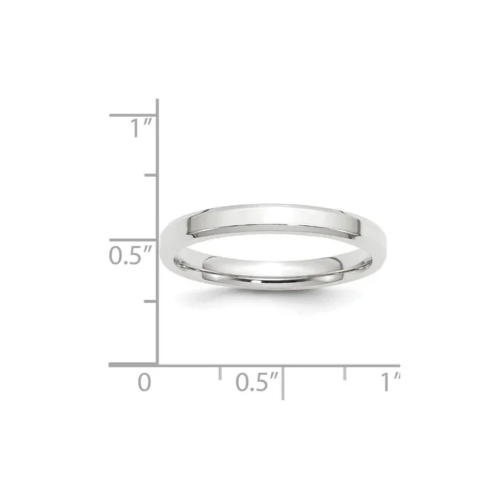 Solid 18K White Gold 3mm Bevel Edge Comfort Fit MensWomens Wedding Band Ring Size 95 Goldia Rings Solid 18K White Gold 3mm Bevel Edge Comfort Fit MensWomens Wedding Band Ring Size 95 Goldia Rings