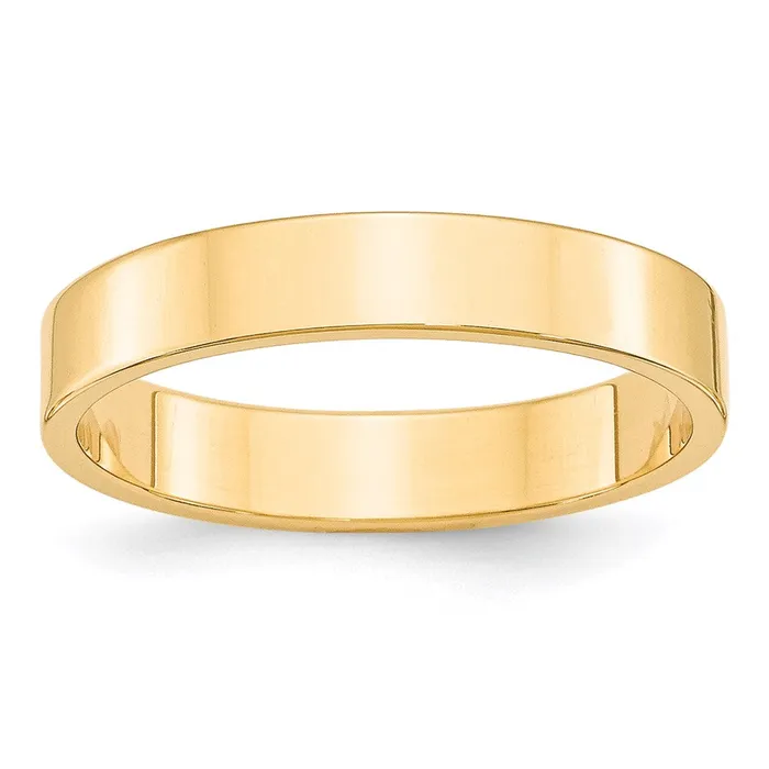 Solid 18K Yellow Gold 4mm Light Weight Flat MensWomens Wedding Band Ring Size 65 Goldia Rings Solid 18K Yellow Gold 4mm Light Weight Flat MensWomens Wedding Band Ring Size 65 Goldia Rings
