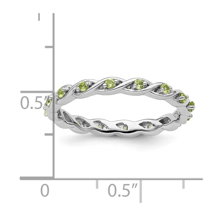 Sterling Silver Stackable Expressions Peridot Ring Goldia Rings