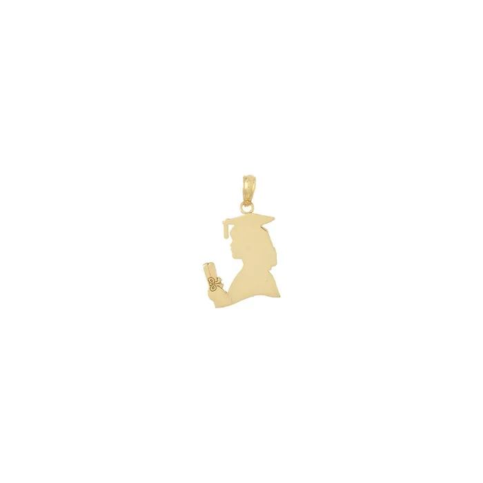10k Polished Female Graduation Profile Charm TreasureFineJewelers Charm Necklaces