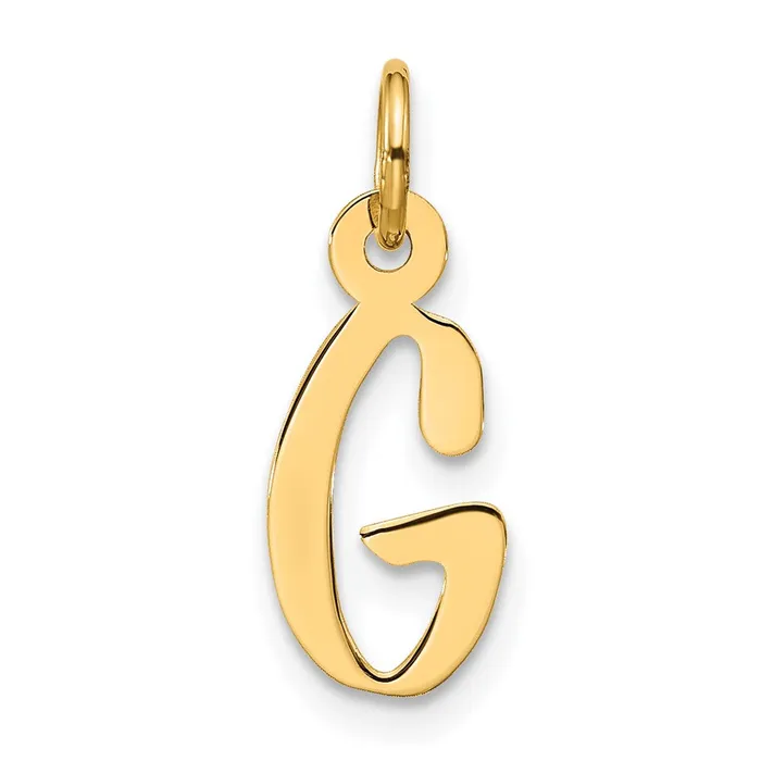 10k Yellow Gold Large Slanted Block Initial G Charm TreasureFineJewelers Charm Necklaces 10k Yellow Gold Large Slanted Block Initial G Charm TreasureFineJewelers Charm Necklaces