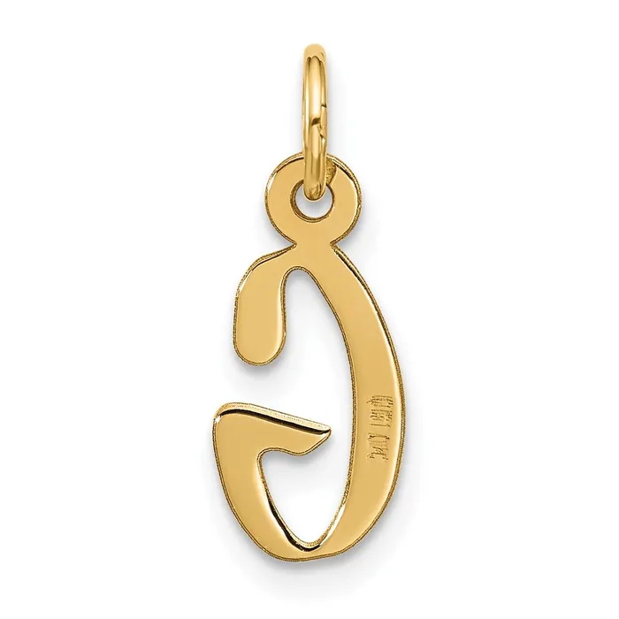 10k Yellow Gold Large Slanted Block Initial G Charm TreasureFineJewelers Charm Necklaces