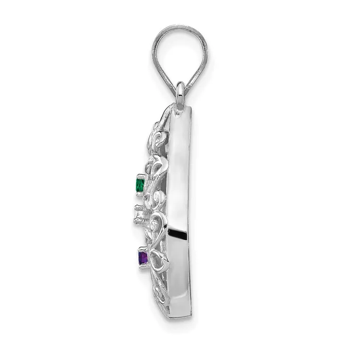 10KW 3 Birthstone Tree of Life Tear Drop Pendant TreasureFineJewelers Necklaces