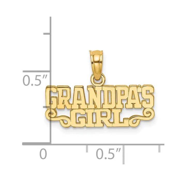 14k GRANDPAS GIRL Charm TreasureFineJewelers Charm Necklaces