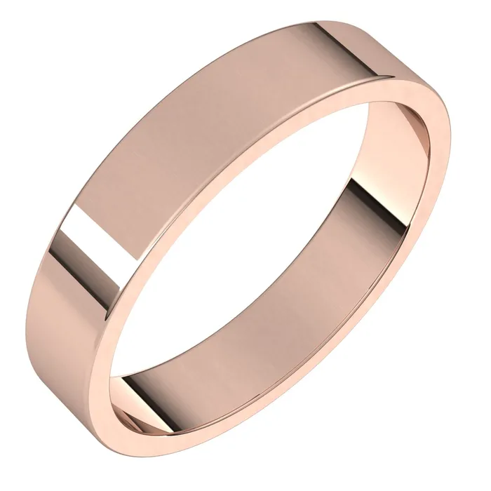 14K Rose Gold 4 mm flat Wedding Band TreasureFineJewelers Rings