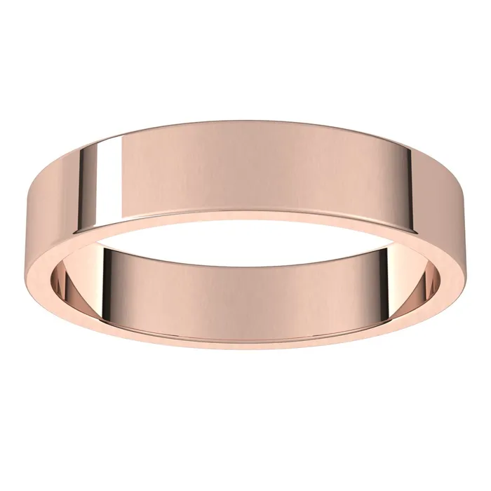 14K Rose Gold 4 mm flat Wedding Band TreasureFineJewelers Rings