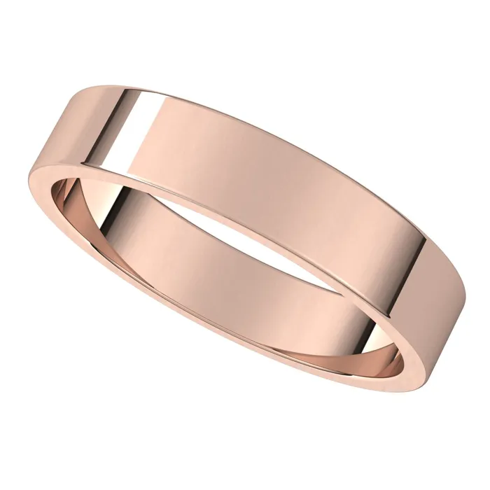 14K Rose Gold 4 mm flat Wedding Band TreasureFineJewelers Rings