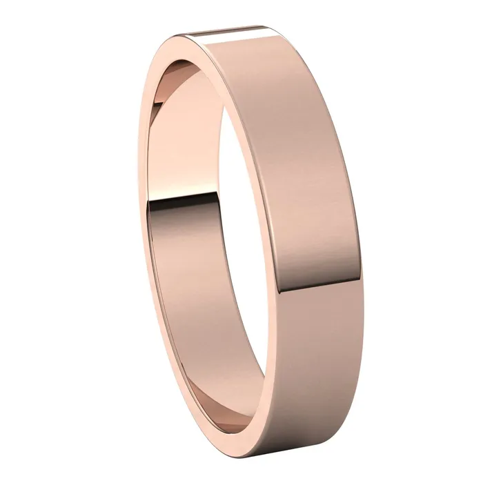 14K Rose Gold 4 mm flat Wedding Band TreasureFineJewelers Rings