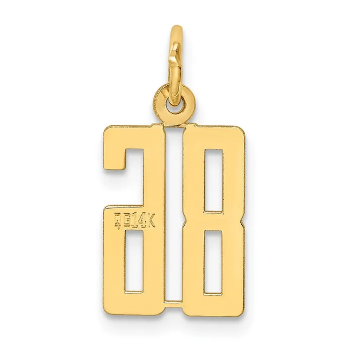 14k Small Elongated Number 86 Charm TreasureFineJewelers Charm Necklaces