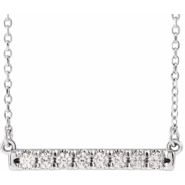 14K White Gold 14 CTW LabGrown Diamond FrenchSet Bar 18 Necklace TreasureFineJewelers Necklaces 14K White Gold 14 CTW LabGrown Diamond FrenchSet Bar 18 Necklace TreasureFineJewelers Necklaces