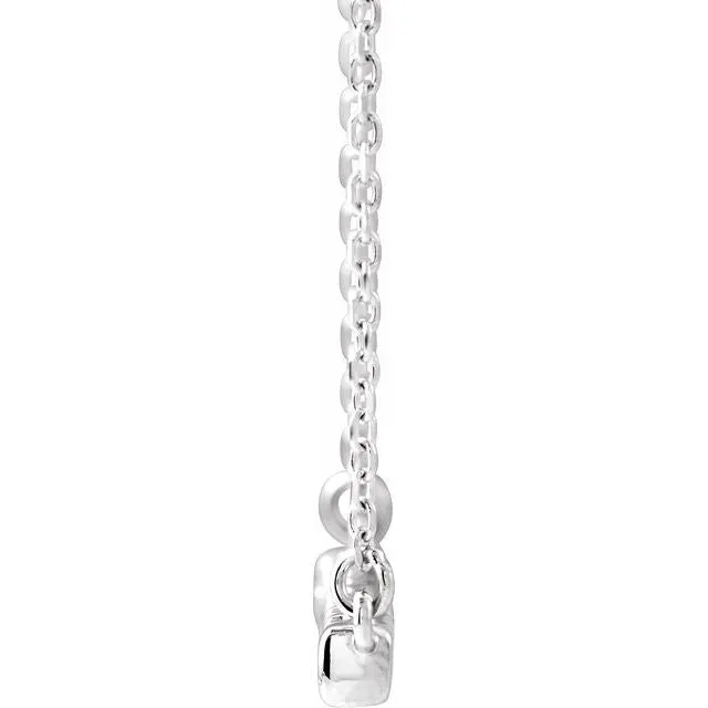 14K White Gold 14 CTW LabGrown Diamond FrenchSet Bar 18 Necklace TreasureFineJewelers Necklaces