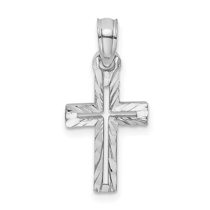 14K White Gold DC Cross Charm TreasureFineJewelers Charm Necklaces