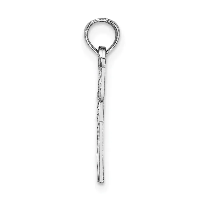 14K White Gold DC Cross Charm TreasureFineJewelers Charm Necklaces