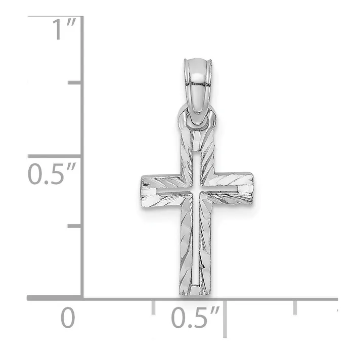 14K White Gold DC Cross Charm TreasureFineJewelers Charm Necklaces