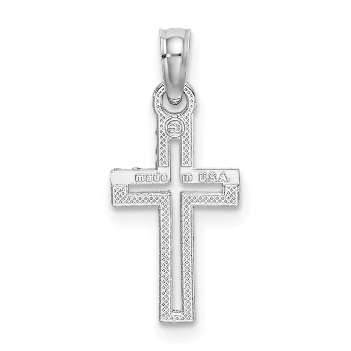 14K White Gold DC Cross Charm TreasureFineJewelers Charm Necklaces