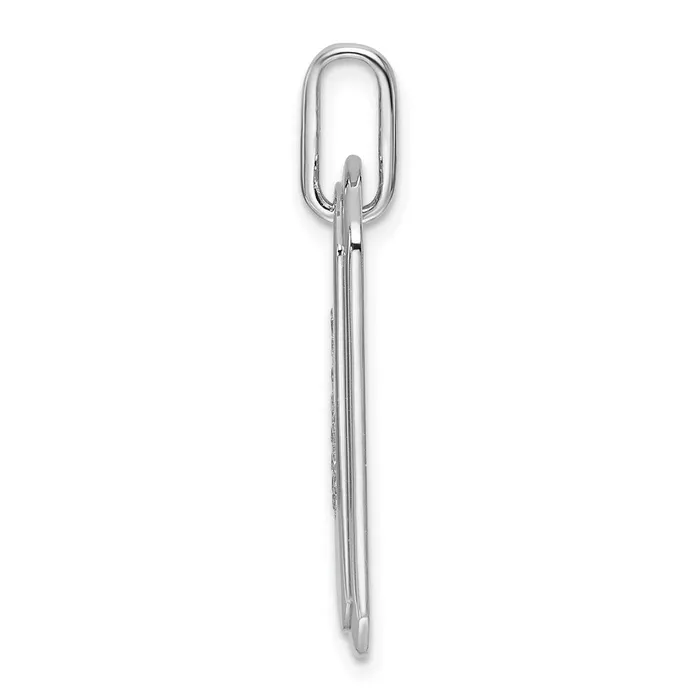 14K White Gold Diamond Initial G Dog Tag Charm TreasureFineJewelers Charm Necklaces