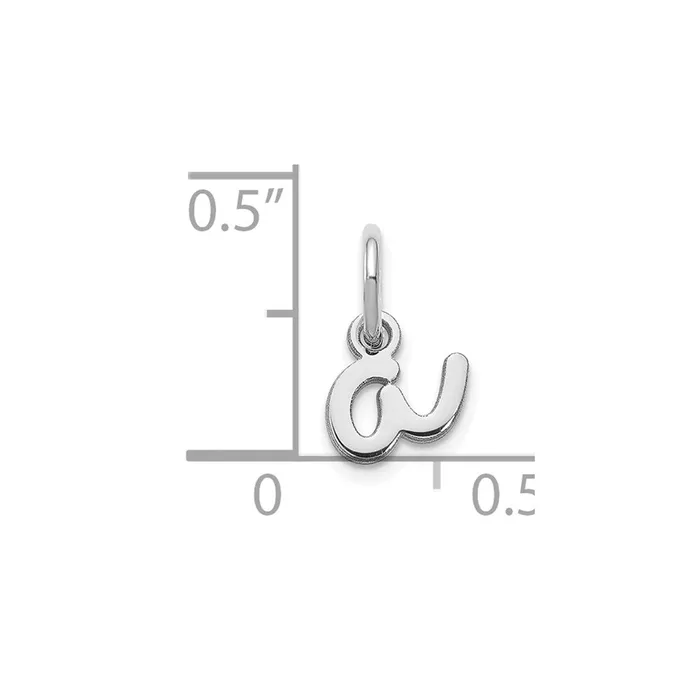 14k White Gold Lower case Letter A Initial Charm TreasureFineJewelers Charm Necklaces