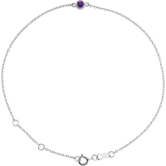 14K White Gold Natural Amethyst BezelSet Solitaire 6 127 12 Bracelet TreasureFineJewelers Bracelets 14K White Gold Natural Amethyst BezelSet Solitaire 6 127 12 Bracelet TreasureFineJewelers Bracelets
