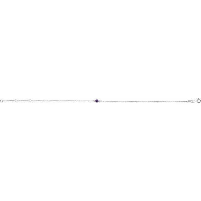 14K White Gold Natural Amethyst BezelSet Solitaire 6 127 12 Bracelet TreasureFineJewelers Bracelets