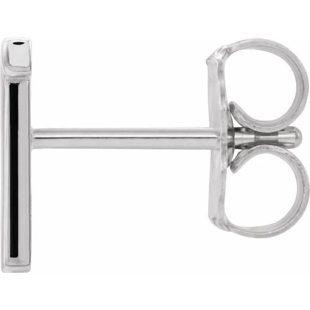 14K White Gold Single Initial T Earring TreasureFineJewelers Earrings
