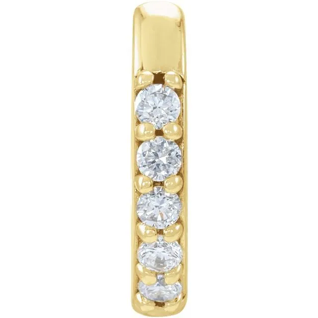 14K Yellow Gold 04 CT Natural Diamond Single 10 mm Huggie Earring TreasureFineJewelers Earrings 14K Yellow Gold 04 CT Natural Diamond Single 10 mm Huggie Earring TreasureFineJewelers Earrings