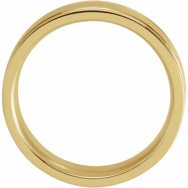 14K Yellow Gold 5 mm ComfortFit Grooved Band TreasureFineJewelers Rings