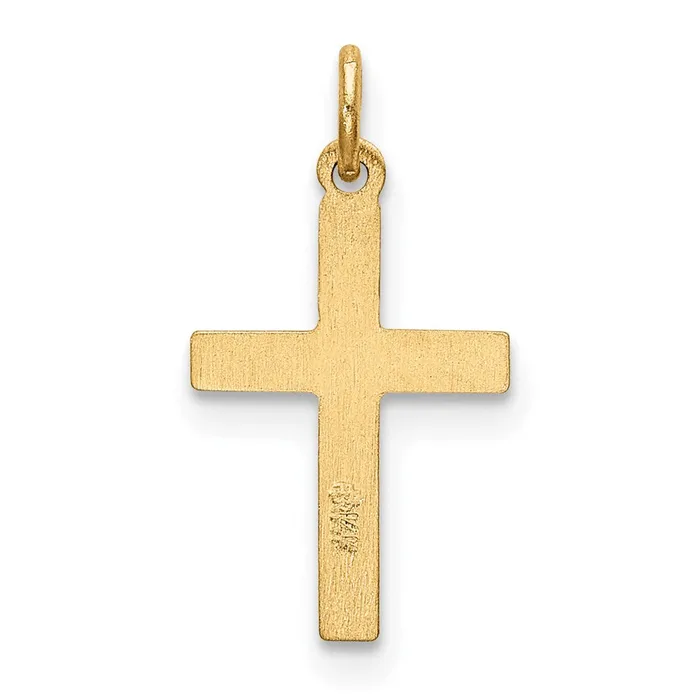 14k Yellow Gold Heart Cross Charm TreasureFineJewelers Charm Necklaces