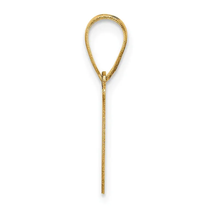 14k Yellow Gold Polished Etched Letter U Initial Pendant TreasureFineJewelers Necklaces