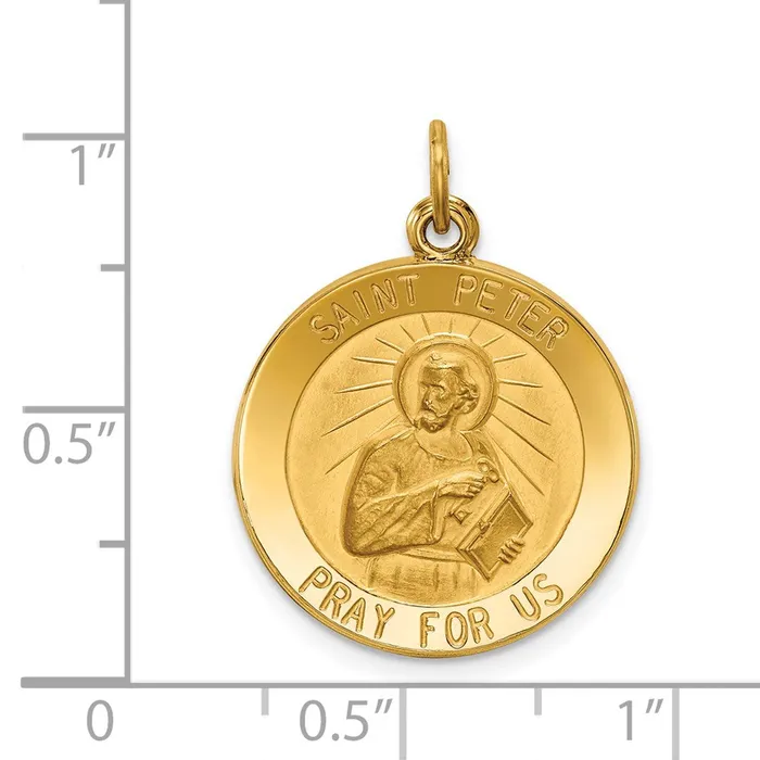 14k Yellow Gold Saint Peter Medal Pendant TreasureFineJewelers PreStyled Sets