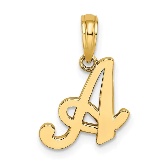 14k Yellow Gold Script Letter A Initial Pendant TreasureFineJewelers Necklaces 14k Yellow Gold Script Letter A Initial Pendant TreasureFineJewelers Necklaces