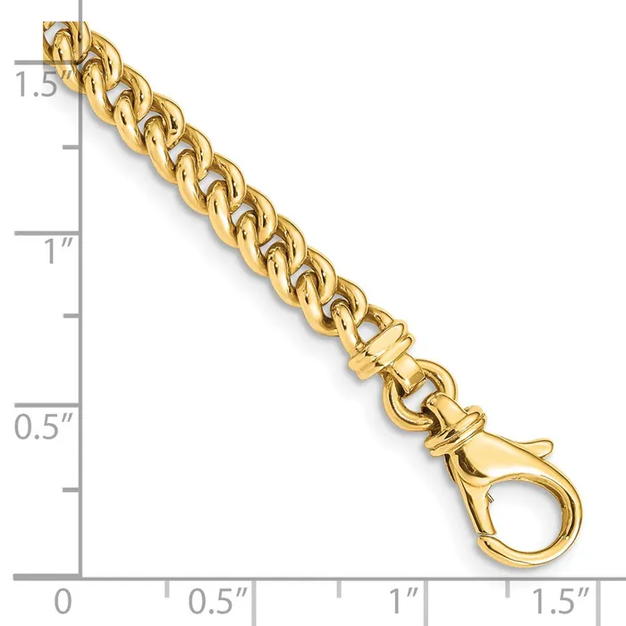 Bracelets TreasureFineJewelers 14K 8 inch 45mm Hand Polished Fancy Link with Fancy Lobster Clasp Bracelet