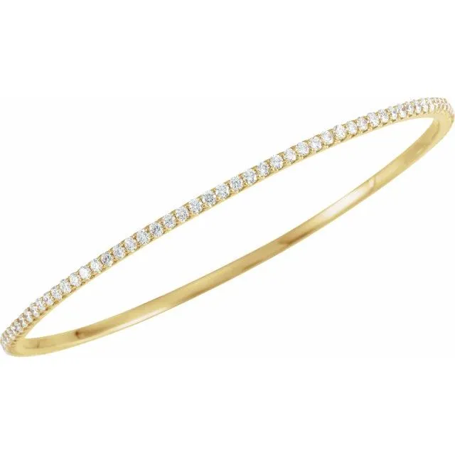 Bracelets TreasureFineJewelers 14K Yellow 3 CTW Diamond Stackable Bangle 8 Bracelet
