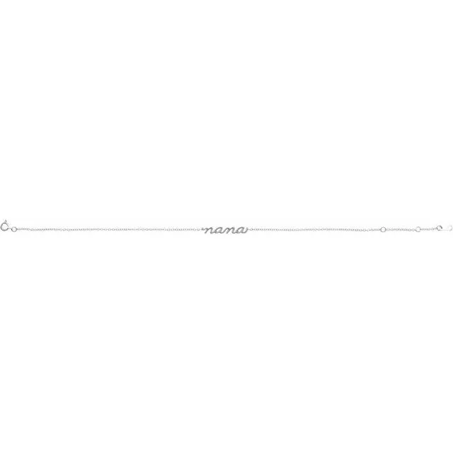 Bracelets TreasureFineJewelers Sterling Silver Lowercase Script Nana Bracelet