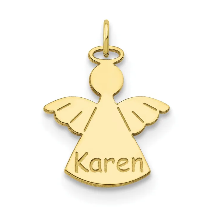 Charm Necklaces 10K Personalized Angel Charm TreasureFineJewelers