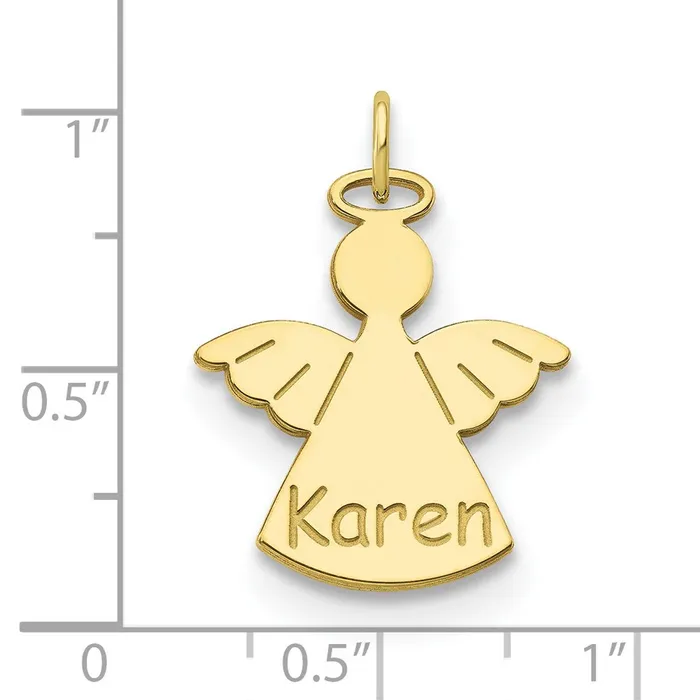 Charm Necklaces 10K Personalized Angel Charm TreasureFineJewelers