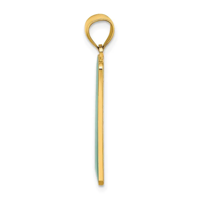 Charm Necklaces 14K Enamel Mile Marker 0 KEY WEST Charm TreasureFineJewelers